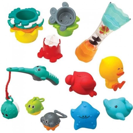 Infantino - Splish & Splash bath set coffret de 17 jouets de bain - Parfait