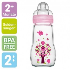 DISNEY - MAM - Biberon en verre 260 ml sans BPA fille 2+ mois