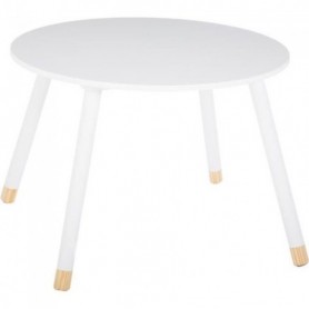 Table douceur blanc pour enfant en bois Ø60cm Autres Blanc