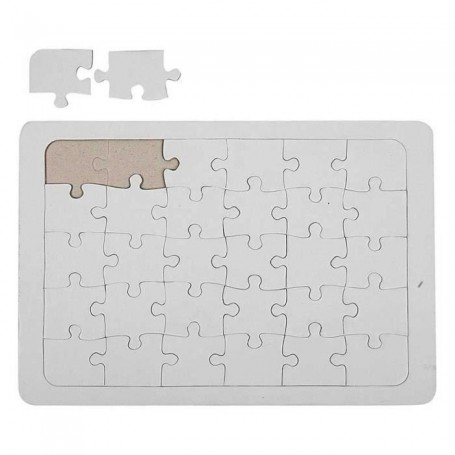 2 puzzles à décorer blancs 30 pièces 15 x 21 cm