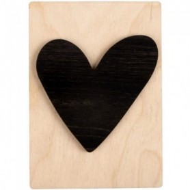 Lettres en bois déco façon Scrabble - 14,9 x 10,5 cm Coeur