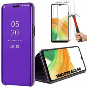 Coque pour Samsung Galaxy A33 5G Violet Clear View Elégante Anti-Rayure