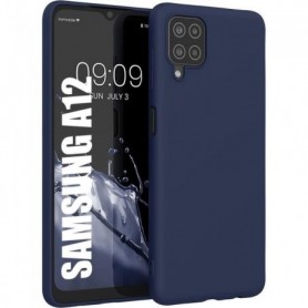 Coque Silicone pour Samsung A12 Protection Antichoc Ultra Slim Bleu Marine