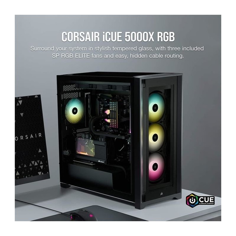 Image secondaire de Boîtier ATX semi-tour Corsair iCUE 5000X RGB Noir