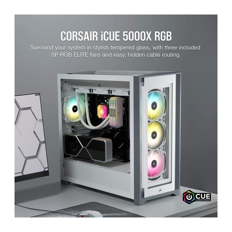 Image secondaire de Boîtier ATX semi-tour Corsair iCUE 5000X RGB Blanc