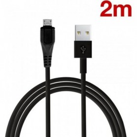 Câble data Universel 2m micro USB noir