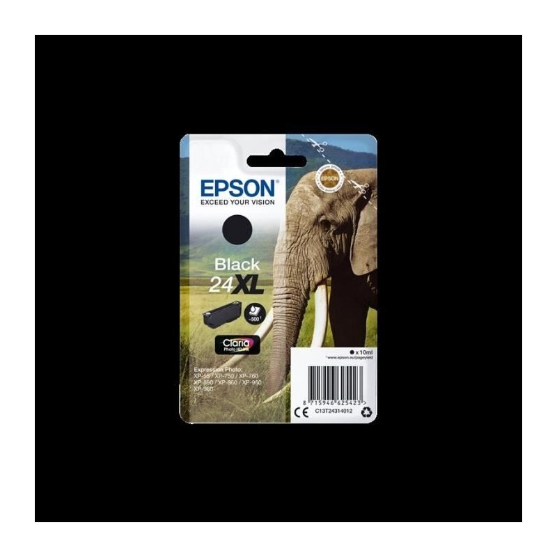 EPSON Pack de 1 cartouche d'encre 24XL Eléphant - noir - haute capacitéblister