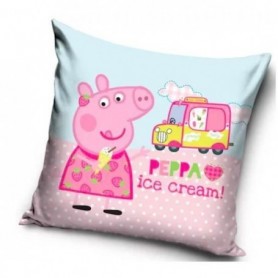 Taie, Housse Coussin Peppa Pig 40 X 40 Ice cream