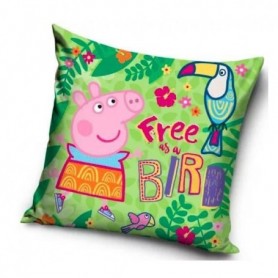 Taie, Housse Coussin Peppa Pig 40 X 40 Free as a Bird