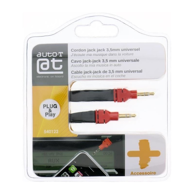 Auto-T Cordon Jack/Jack 3,5mm 1,2m smartphone/MP3