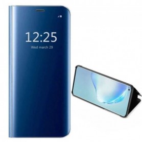 Coque Samsung Galaxy A21s, Etui à Rabat Miroir Smart Flip avec Fonction