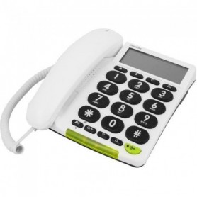 DORO Téléphone filaire PhoneEasy 312cs avec ID d'appelant - Blanc
