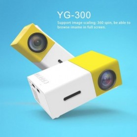 YG300 Mini Projecteur Full HD1080P Home Cinéma LED Projecteur Jaune EU