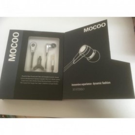 mocoo casque stéréo avec fiche jack 3,5 mm (noir) avec microphone pour