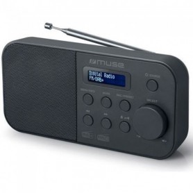 Radio portable DAB + et FM MUSE M-109 DB avec finition noire, antenne