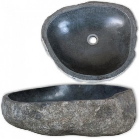 Lavabo en pierre de rivière Lavabo à poser Ovale 40-45 cm