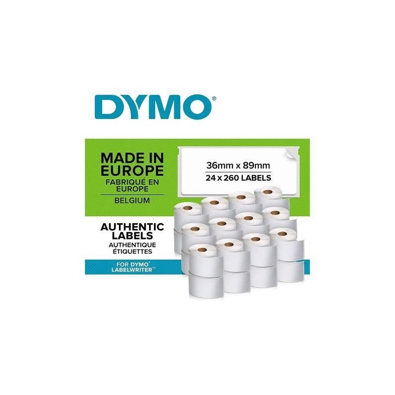 Rouleau d'Étiquettes Dymo 36 x 89 mm Blanc