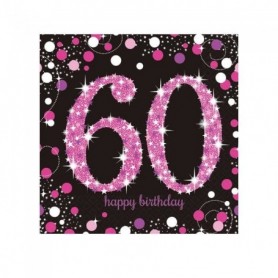 Rose pétillante 60e anniversaire serviettes