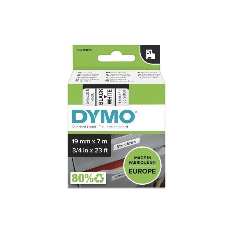 Image secondaire de Etiquettes pour Imprimante Dymo S0720830 Noir/Blanc