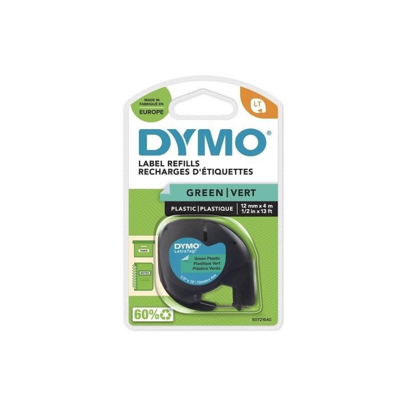 Image secondaire de Ruban Matriciel Original Dymo S0721640 Noir/Vert