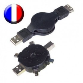 ADAPTATEUR USB MULTIFORMATS PC USB A mâle vers 4 types USB + FireWire