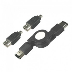 Kit câble Firewire IEEE1394 rétractable 6c/4c M/M