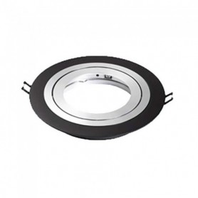 Support AR111 spot rond encastrable orientable 3 anneaux - Couleur: Aluminium