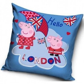 Housse de Coussin Peppa Pig London Londres - Cadeau Décoration Maison