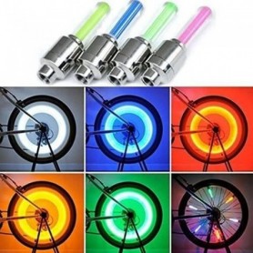 Lot de 8 bouchons de valve LED lumineux pour roue de vélo