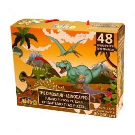 Puzzle 48 pieces Dinosaure piece XL 60 x 90 cm Geant GUIZMAX