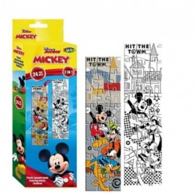 Puzzle a colorier 24 pieces Mickey Mouse 48 x 13 cm GUIZMAX