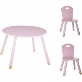 Set Table douceur rose + 2 chaises douceur rose Atmosphera