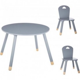 Set Table douceur rose + 2 chaises douceur gris Atmosphera