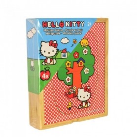 Coffret de 4 puzzle de 4 pieces Hello Kitty en bois enfant GUIZMAX