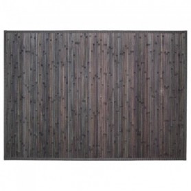 Tapis en bambou 80 x 50 cm Gris antiderapant rectangle Naturel GUIZMAX