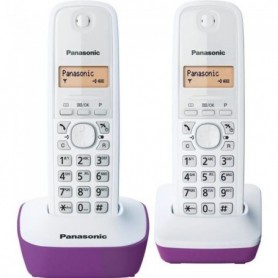Panasonic KX-TG1612FRF Duo Téléphone Sans FIl Sans Répondeur Blanc Pourpre