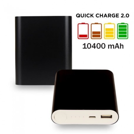 Batterie externe portable Powerbank 10400 mah - Noire - Charge ultra rapide