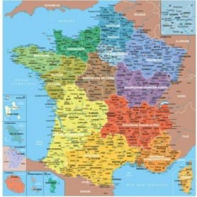 Puzzle en bois Fait Main 100 pièces : Carte de France des départements