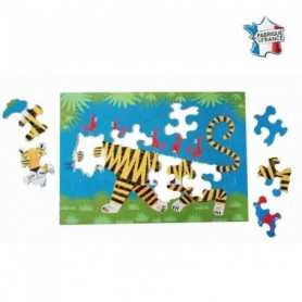 Puzzle en bois Fait Main 24 pièces : Le Tigre aille Unique Coloris Unique