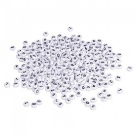 Perles Chiffres rondes blanches ø 6 mm