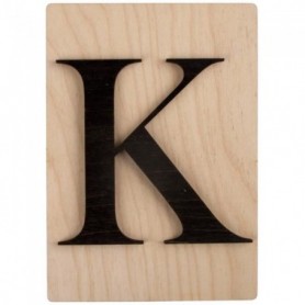 Lettres en bois déco façon Scrabble - 14,9 x 10,5 cm K