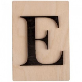 Lettres en bois déco façon Scrabble - 14,9 x 10,5 cm E