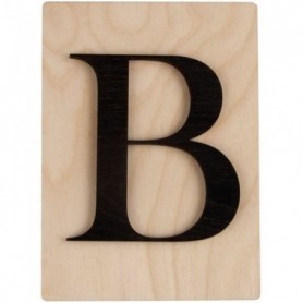 Lettres en bois déco façon Scrabble - 14,9 x 10,5 cm B