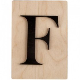 Lettres en bois déco façon Scrabble - 14,9 x 10,5 cm F