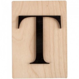 Lettres en bois déco façon Scrabble - 14,9 x 10,5 cm T