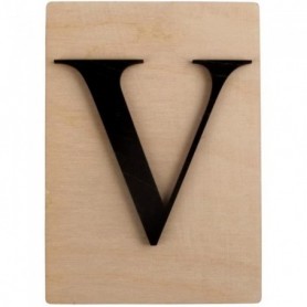 Lettres en bois déco façon Scrabble - 14,9 x 10,5 cm V
