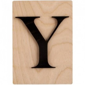Lettres en bois déco façon Scrabble - 14,9 x 10,5 cm Y