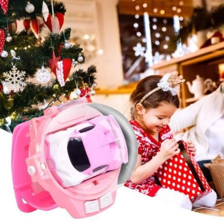 ROSE -Jouet de montre la voiture lumineuse électrique télécommandée,  alliage, rechargeable, cadeau de jouet de Noël pour enfants