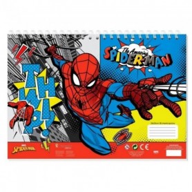 Cahier de dessin Spiderman livre de coloriage Stickers Regle Pochoir GUIZMAX