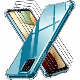 Coque pour Samsung Galaxy A12 / M12 + 3 Pack Protection Écran en Verre
